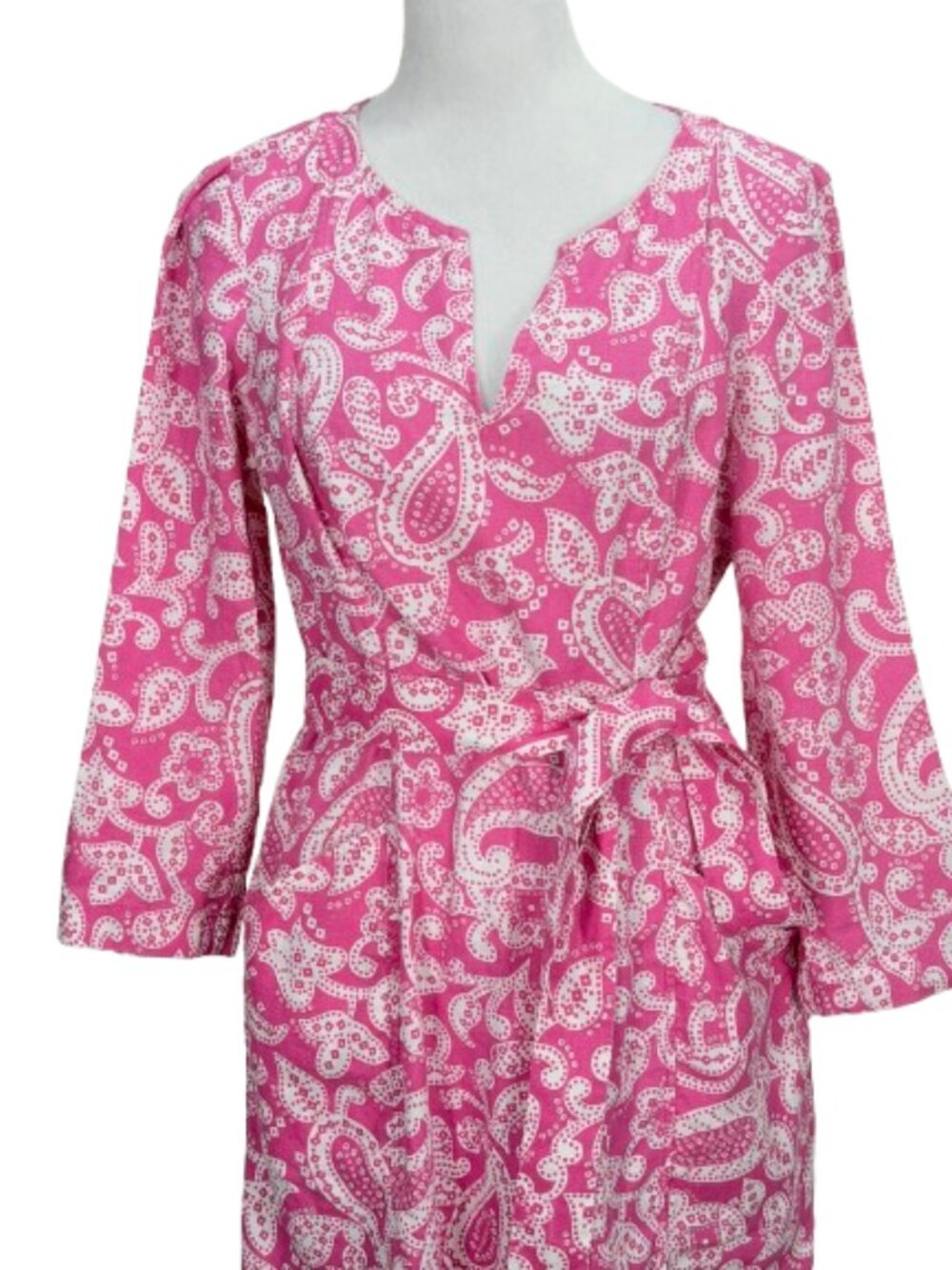 Boden Kelsey Linen Tunic Dress With Tie Size 8R in Paysley Pink - Picture 4 of 11